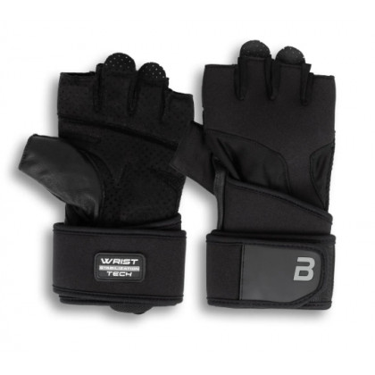 BioTechUSA KYLE csuklószorítós bőr fekete kesztyű